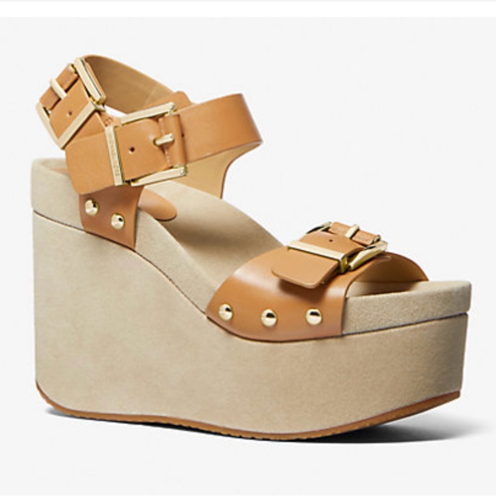 Colby leather wedge sandals new